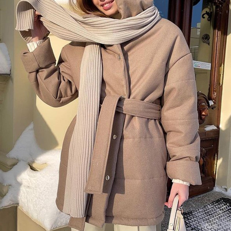 Parka femme à boutons devant