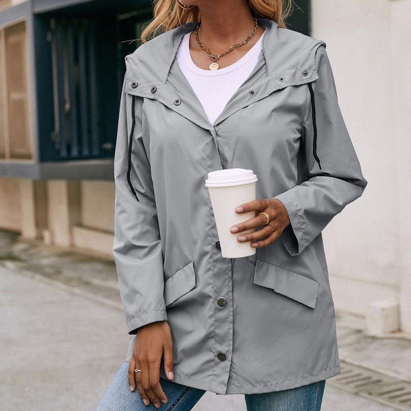 Veste imperméable de randonnée à capuche