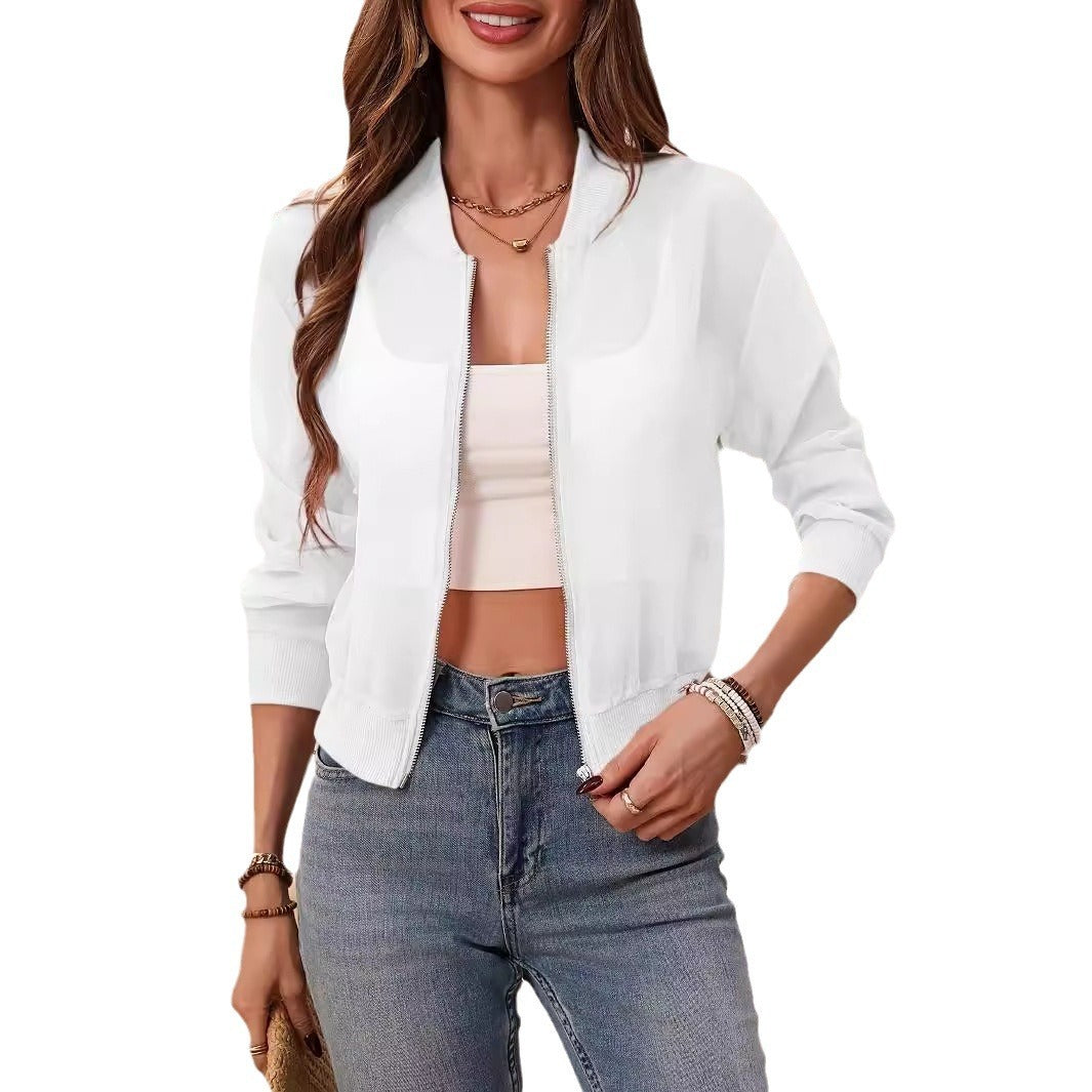 Manteau uni à fermeture éclair