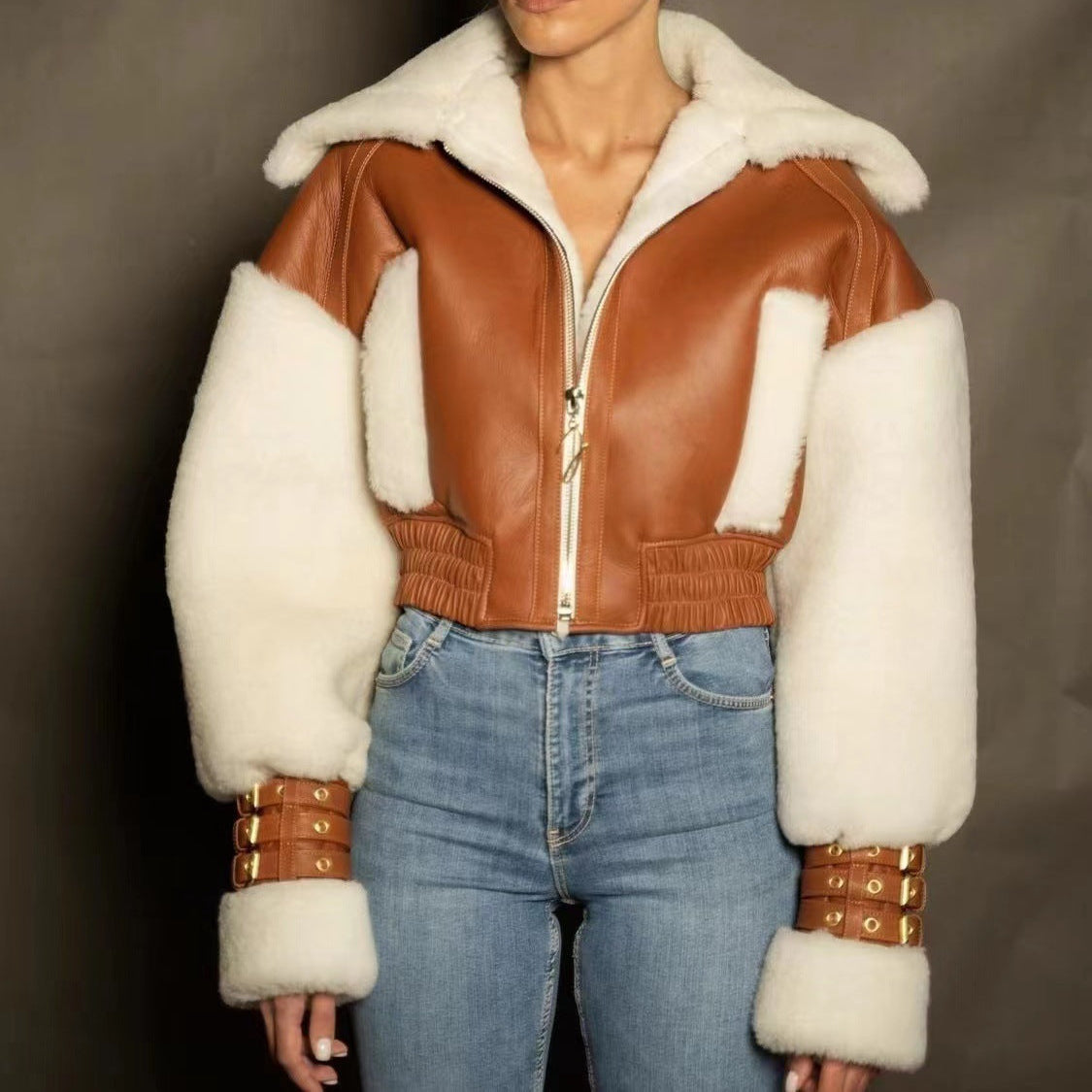 Manteau Court Femme Fourrure Agneau