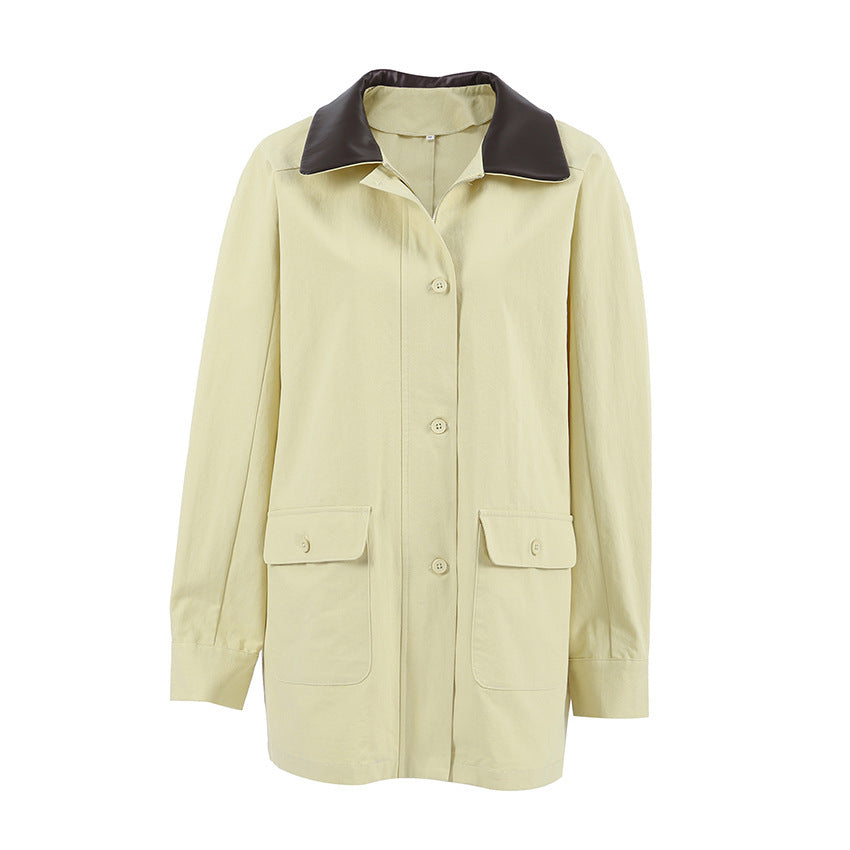 Veste décontractée bicolore en coton