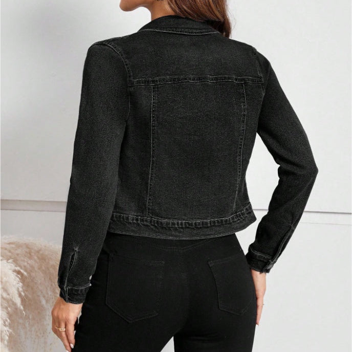Veste Courte Jean Femme Décontractée