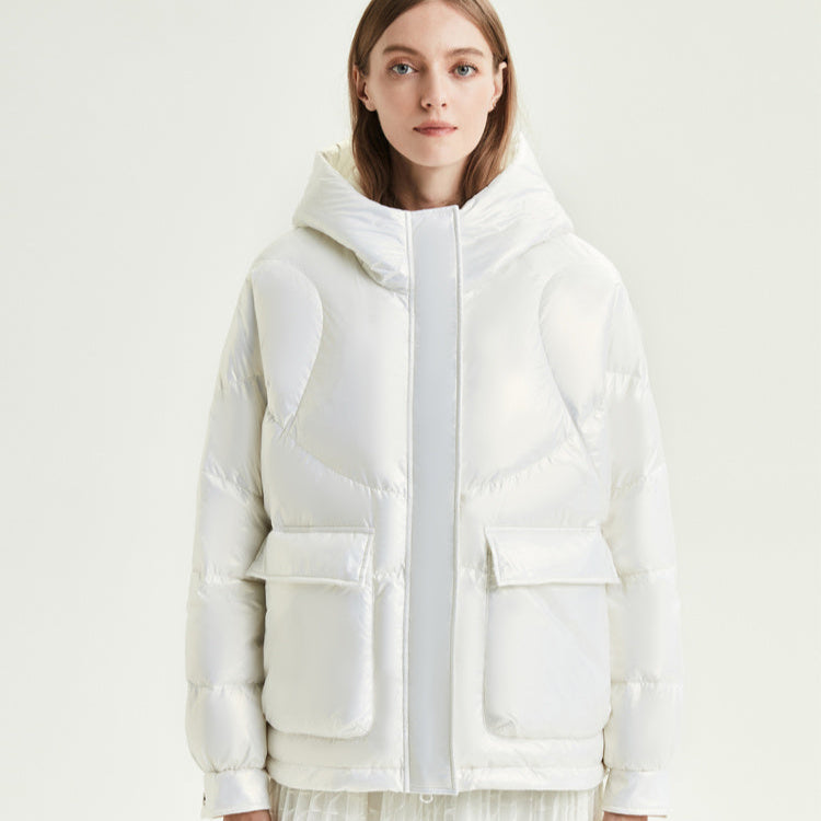 Doudoune courte à capuche femme