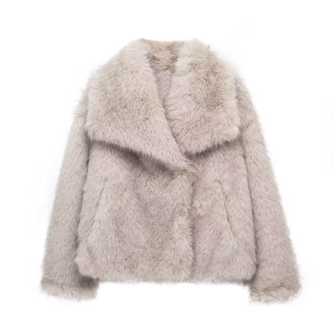 Manteau en Peluche d'Hiver Chic
