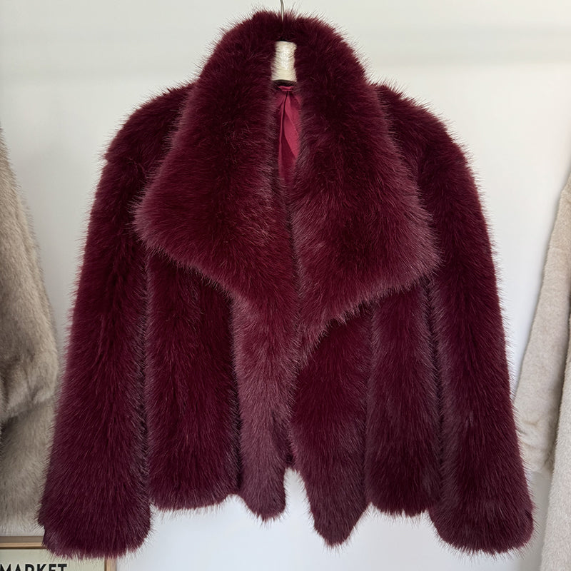 Manteau en Peluche d'Hiver Chic