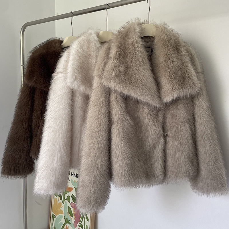 Manteau en Peluche d'Hiver Chic