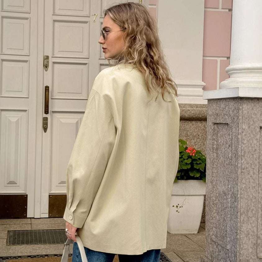 Veste décontractée bicolore en coton