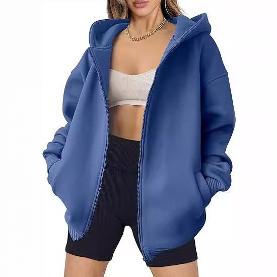 Sweat à capuche zippé oversize