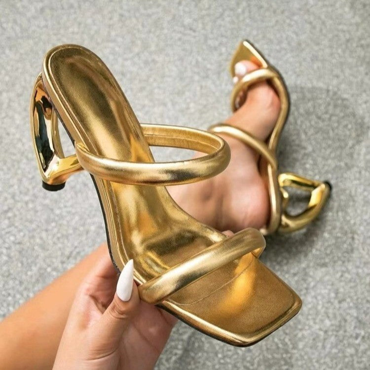 Mules Talons Or Style Euro-Américain