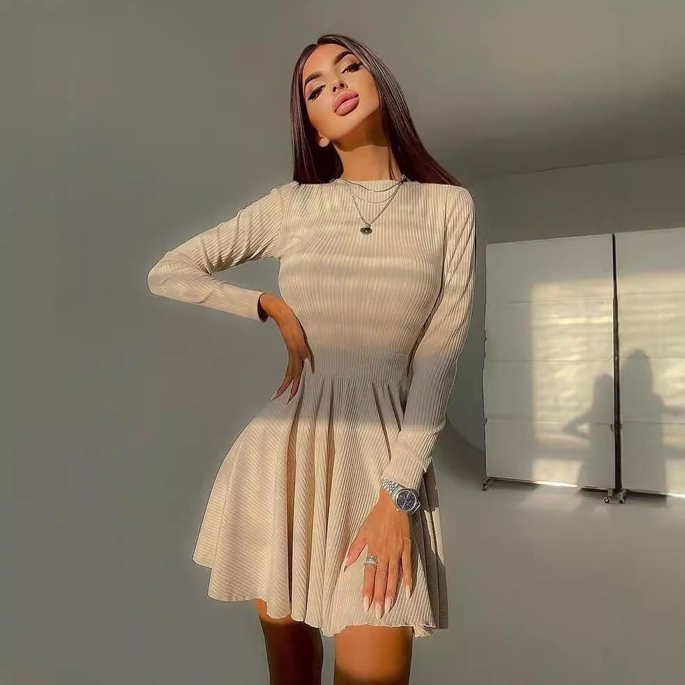 Robe Y2K Dentelée Manches Longues