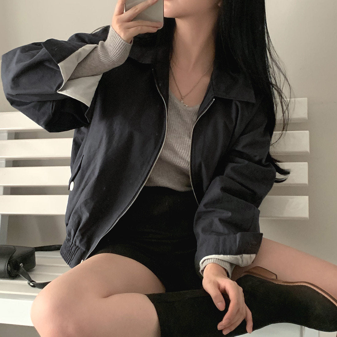 Veste courte de baseball fine