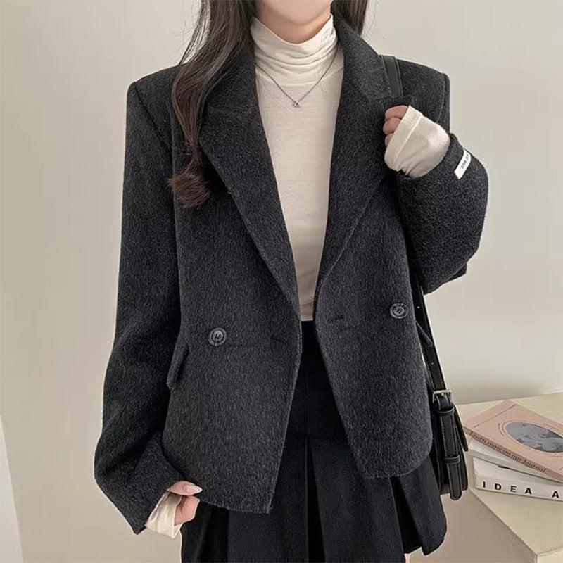 Veste en laine unie décontractée