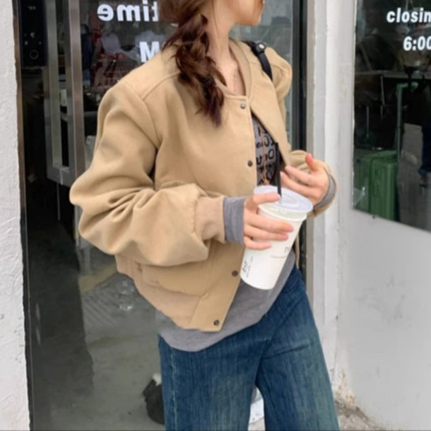 Veste courte rétro style coréen