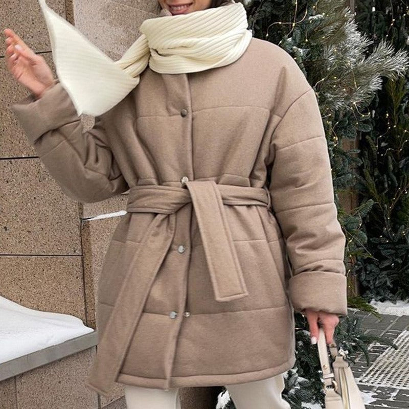 Parka femme à boutons devant