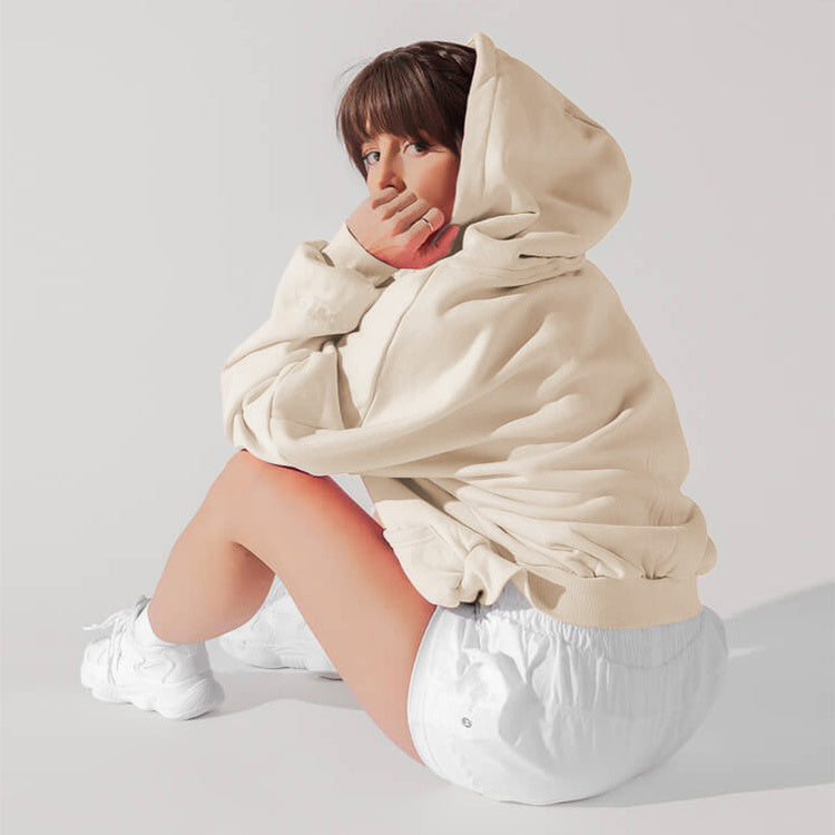 Sweat Zippé Capuche Femme Décontracté