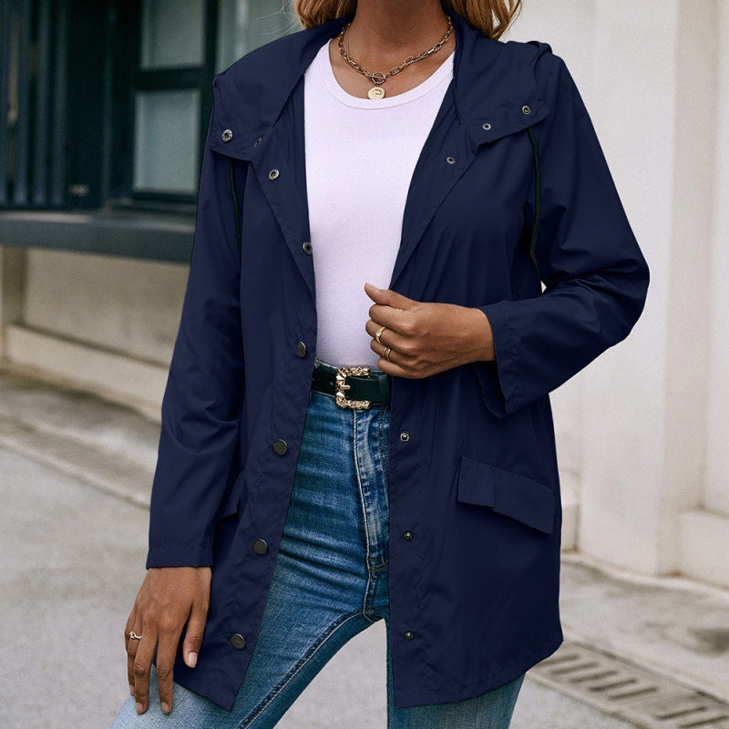 Veste imperméable de randonnée à capuche