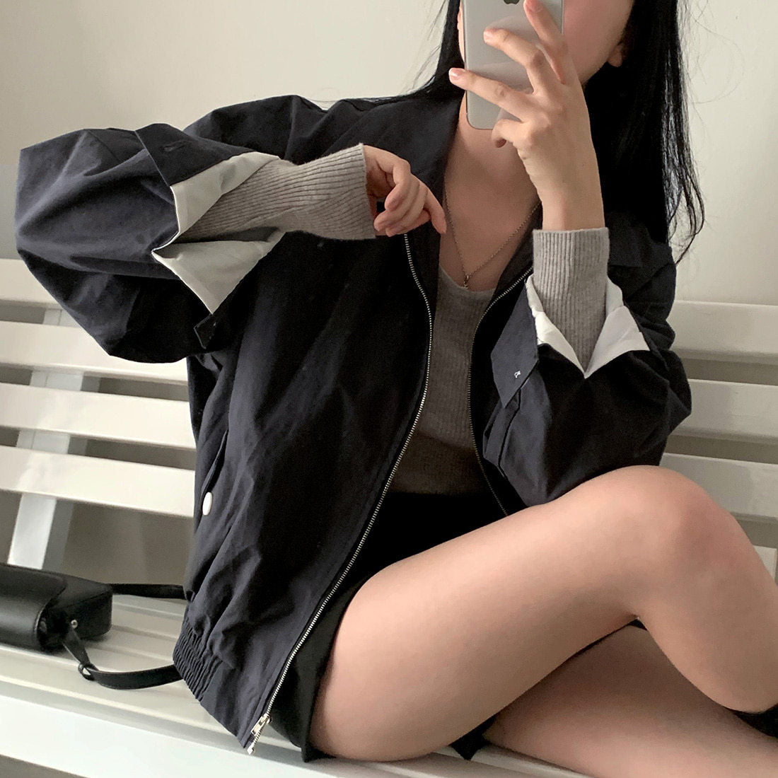 Veste courte de baseball fine