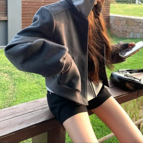 Veste courte rétro style coréen