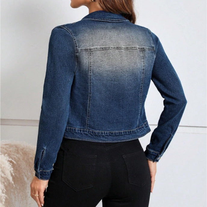 Veste Courte Jean Femme Décontractée