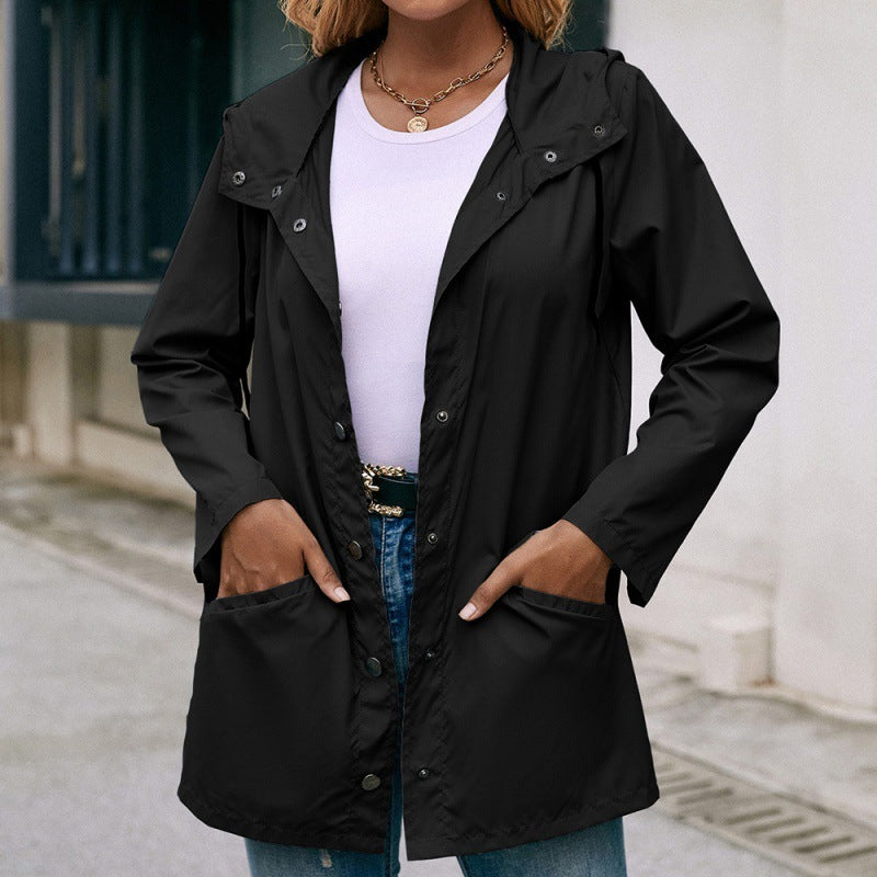 Veste imperméable de randonnée à capuche